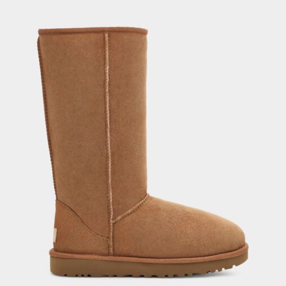 UGG Australia Brown Boots S/N 5815 Leather Genuine Sheepskin Classic Tall